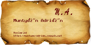 Muntyán Adrián névjegykártya